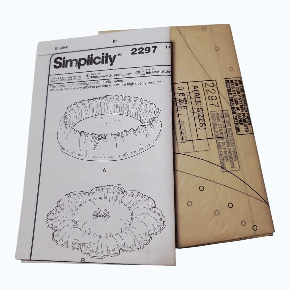 Lot of 3 Sewing Patterns Simplicity 2297 1083 Kwik Sew K3938 Dog Bed Pet Basket